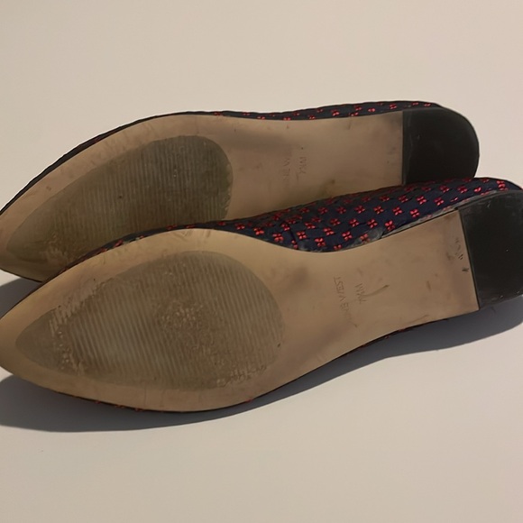 Nine West 7 1/2M Navy and Red Speakup Ballet Flat Shoes - Picture 5 of 5